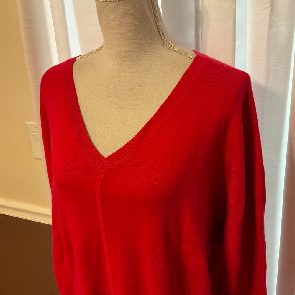 Saturday/Sunday Sweater-Dress M Cranberry Pink Long Sleeve Pockets Snap Back - Picture 4 of 11